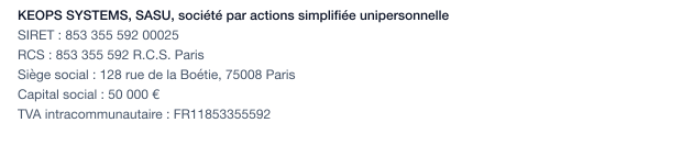 Informations éditeur du site
